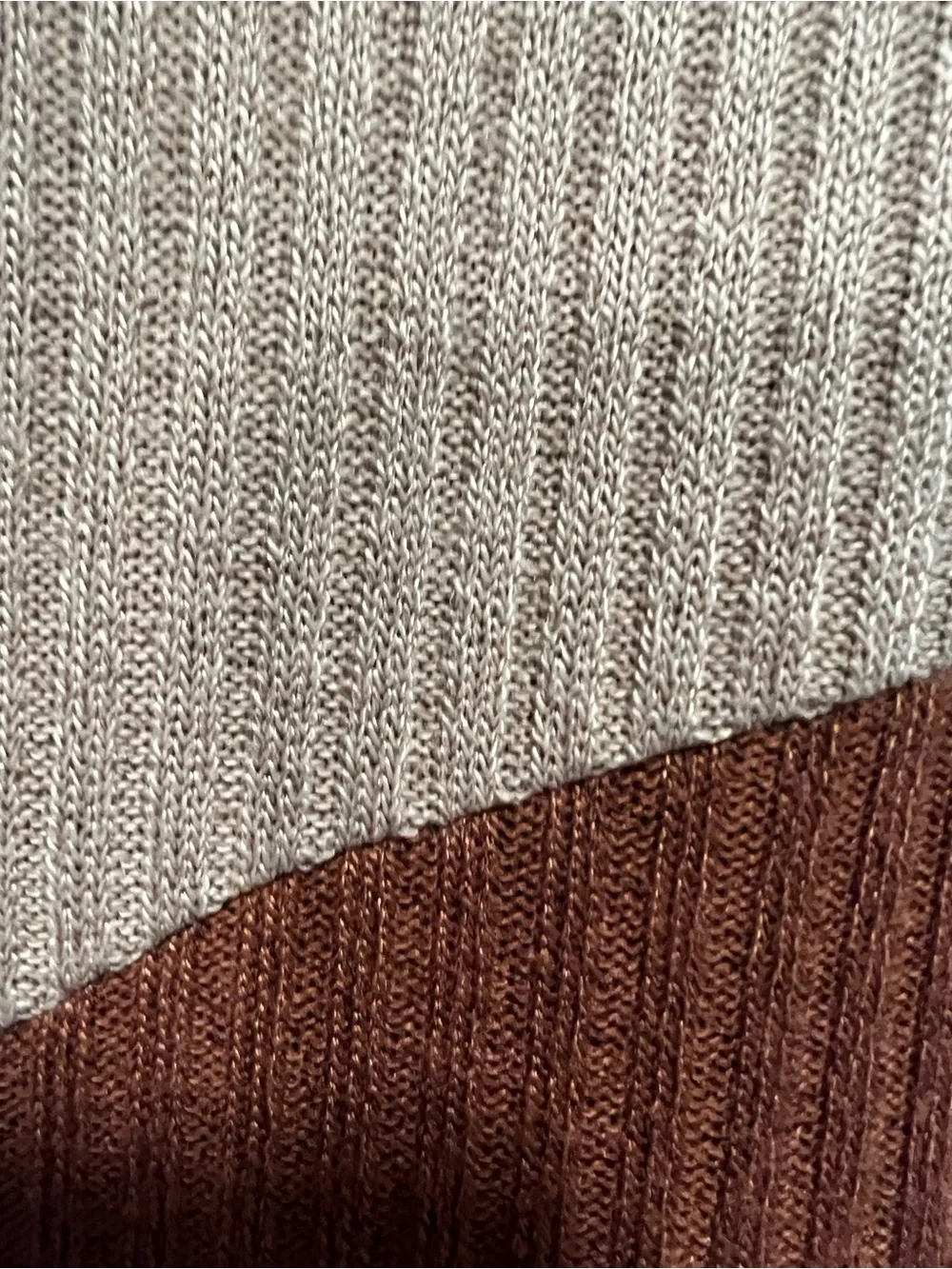 SHEIN Ribbed Colorblock Tunic in Black, Rust & Tan